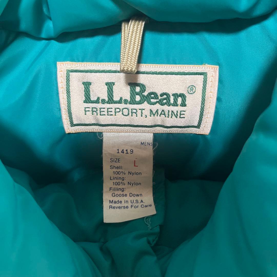 L*T様 80s　L.L.Bean　エメラルドグリーン　ダウンベスト　USA製