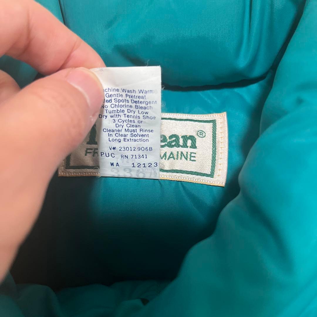 L*T様 80s　L.L.Bean　エメラルドグリーン　ダウンベスト　USA製