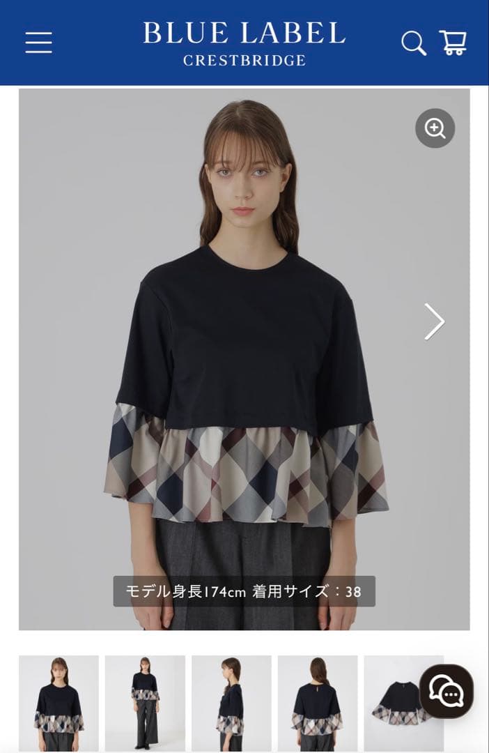 BLUE LABEL CRESTBRIDGE 長袖トップス 38