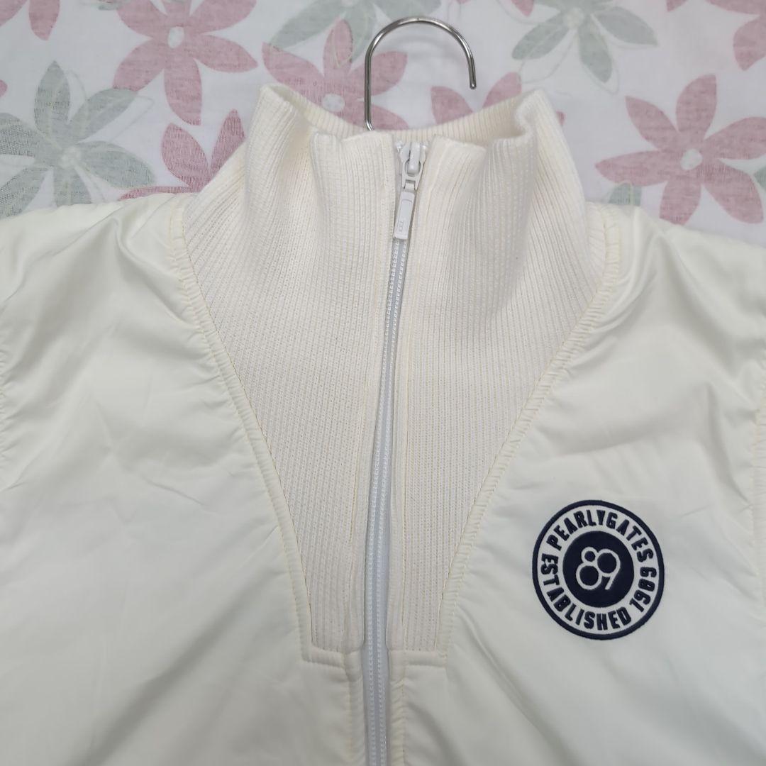 美品　パーリーゲイツ　ベスト　Lサイズ　ホワイト　切り替えニット