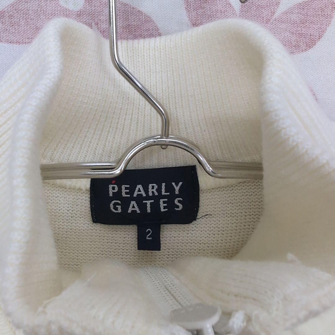 美品　パーリーゲイツ　ベスト　Lサイズ　ホワイト　切り替えニット