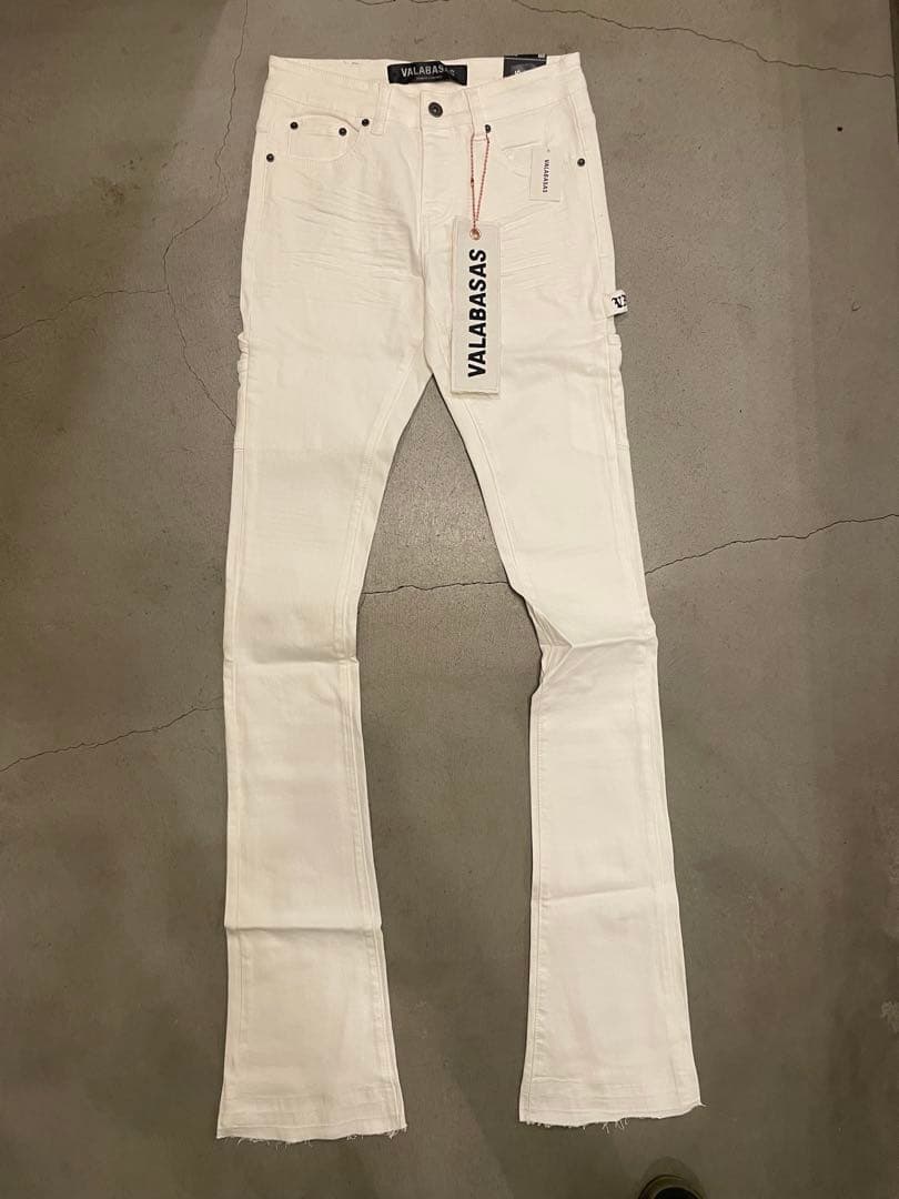 VALABASASバラバサス フレアスキニーデニム ホワイト 29