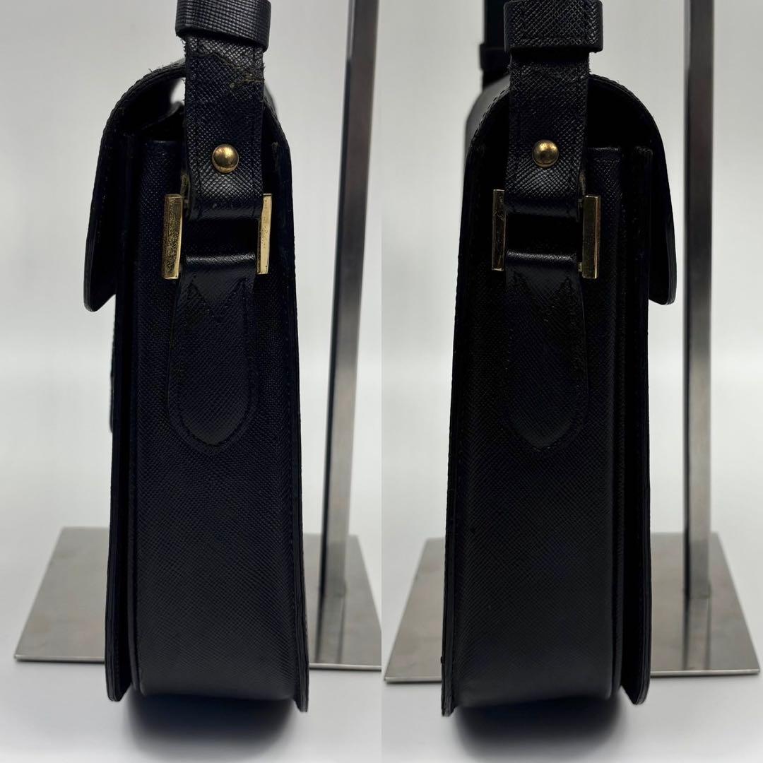 イヴサンローラン ワンショルダーバッグ YSL カサンドラ ロゴ レザー 黒