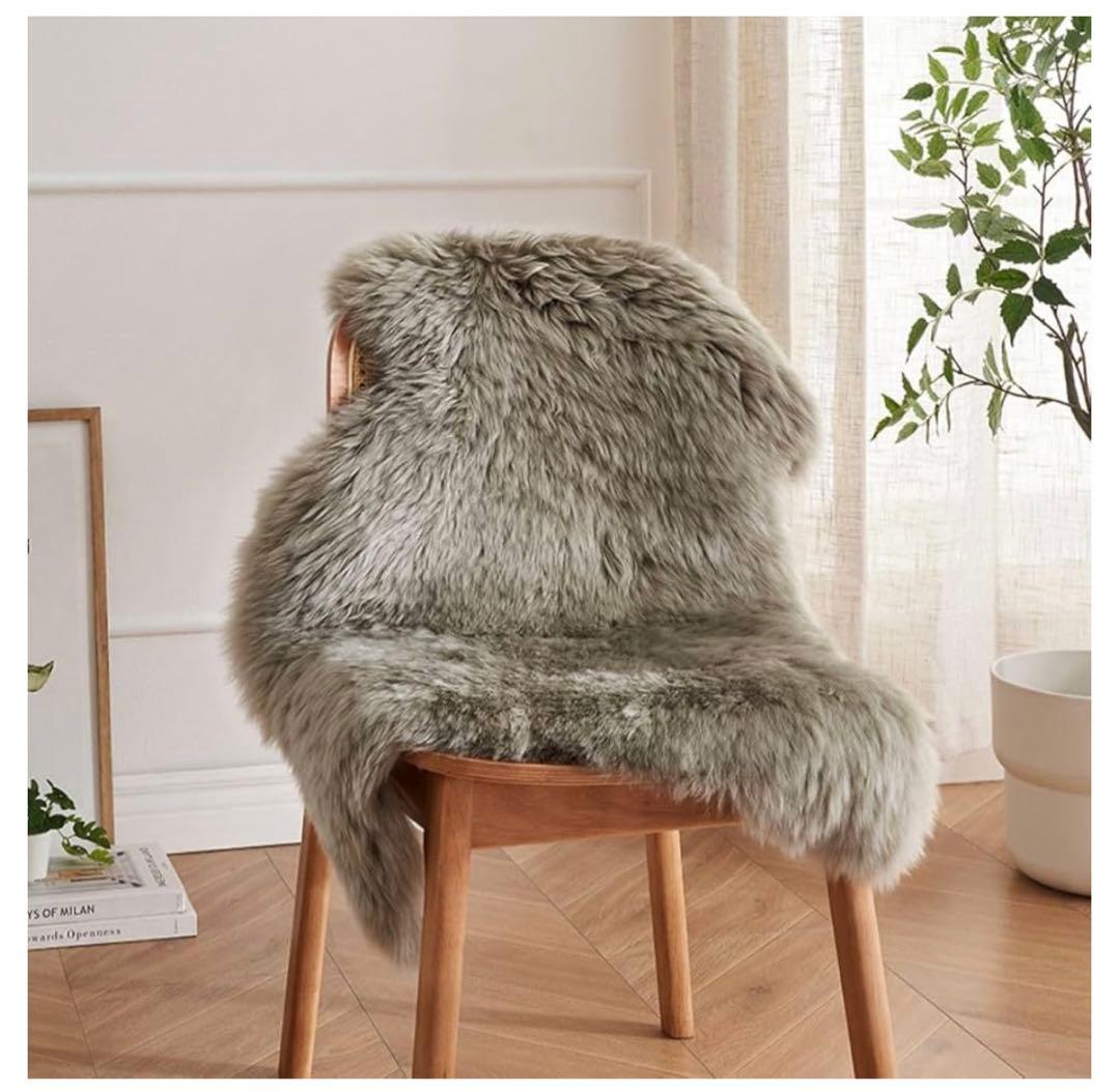 オーストラリア産 天然ムートン ムートンラグ 天然羊毛100%(2匹分)