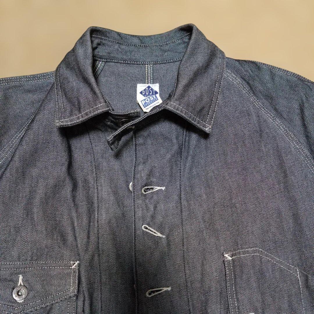 美品 アメリカ製 ポストオーバーオールズ デニムカバーオール Lサイズ