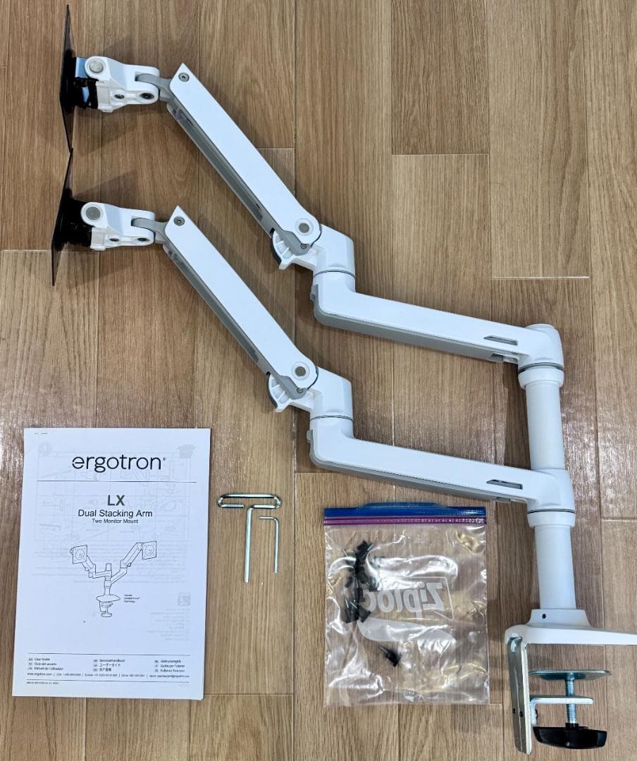 工*藤様 Ergotron LX Dual Stacking Arm ホワイト