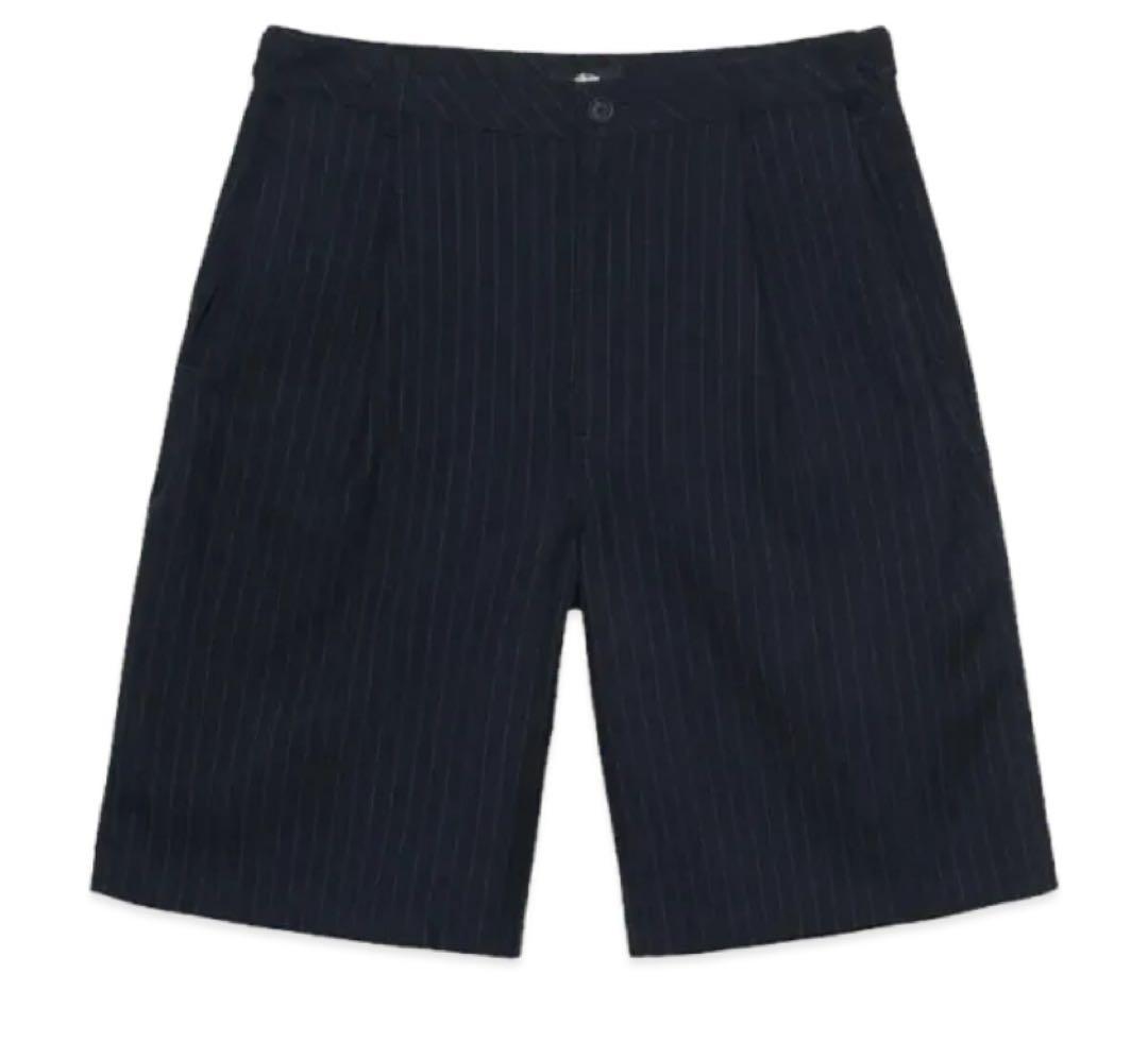 パンツ Stussy Volume Pleated Short Stripe Black
