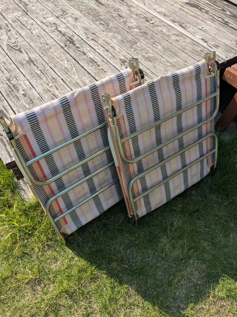 昭和レトロ折りたたみ式サマーベッド 2台セット