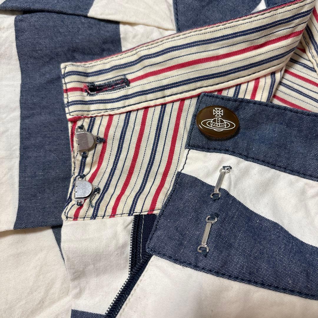 ヴィヴィアンウエストウッド　レッドレーベル　プリーツ　ボーダー　ミニスカート