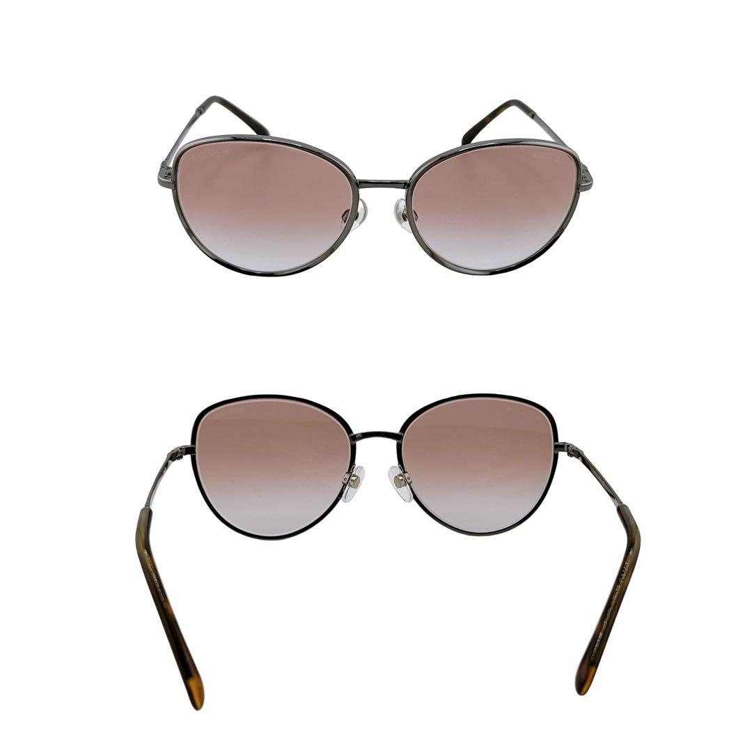 シャネル 度なし ウェリントン ココマーク チェーン サングラス シルバー 箱