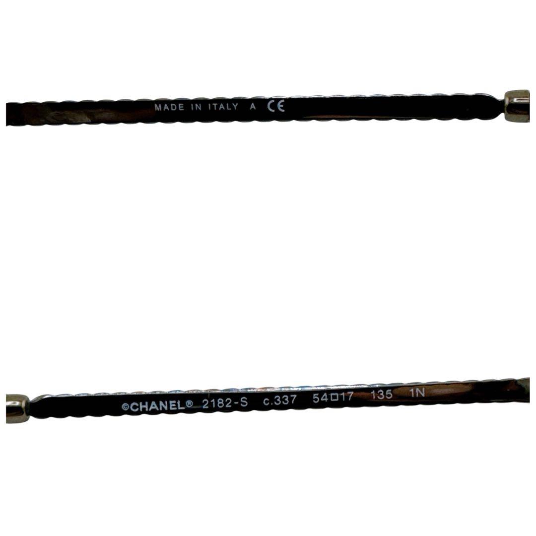 シャネル 度なし ウェリントン ココマーク チェーン サングラス シルバー 箱