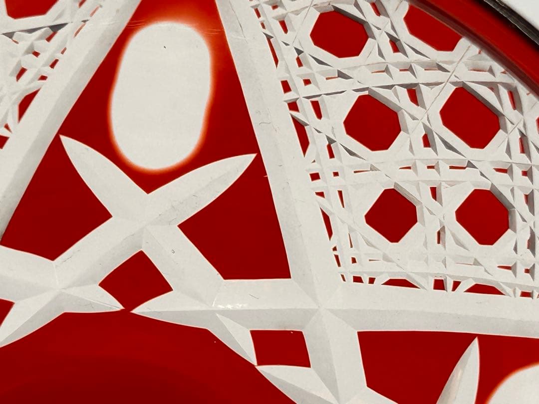 木村泰典 江戸切子 籠目紋 ボンボニエール 伝統工芸士 -436-