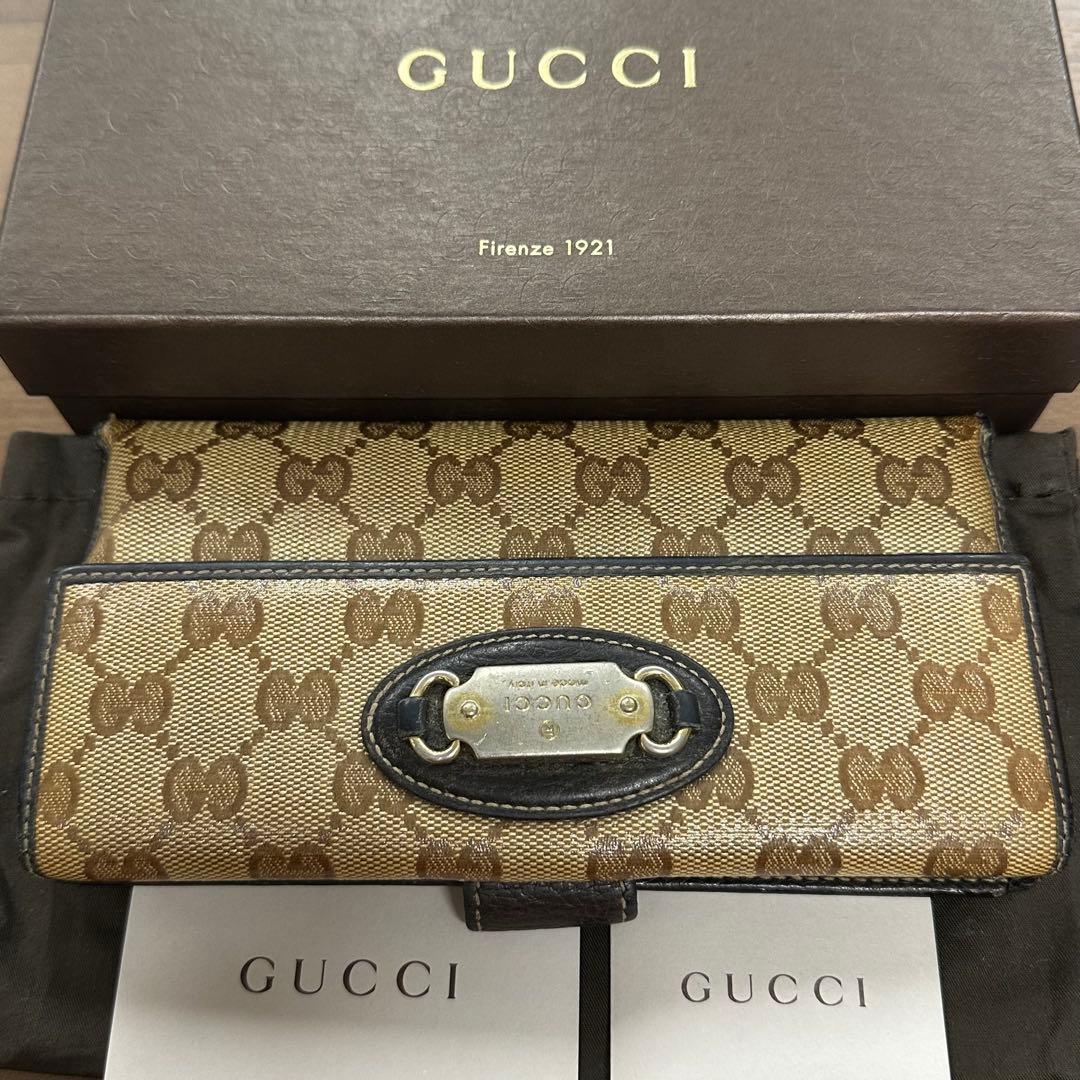 新品同様‼️ グッチ　GUCCI 財布　二つ折り　長財布　GGキャンバス