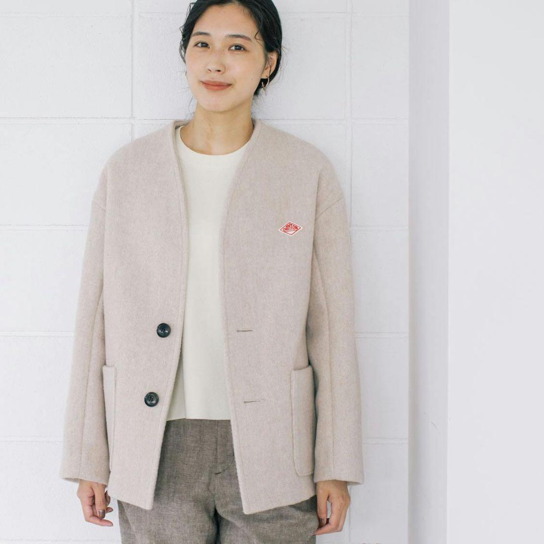 DANTON ダントン ウールモッサ ノーカラージャケット 36