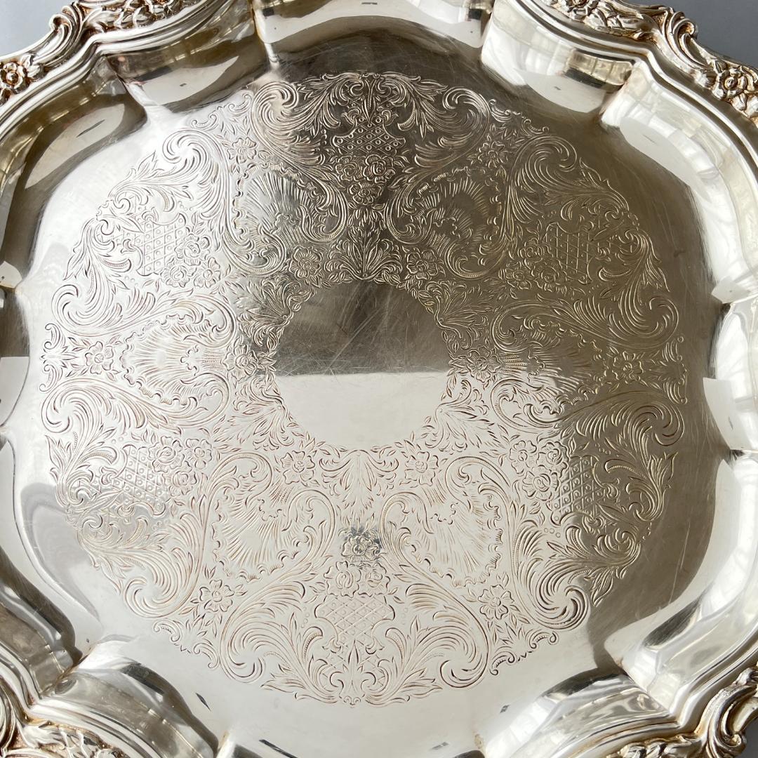 【Webster Wilcox】ギャラリートレー【シルバープレート】36cm