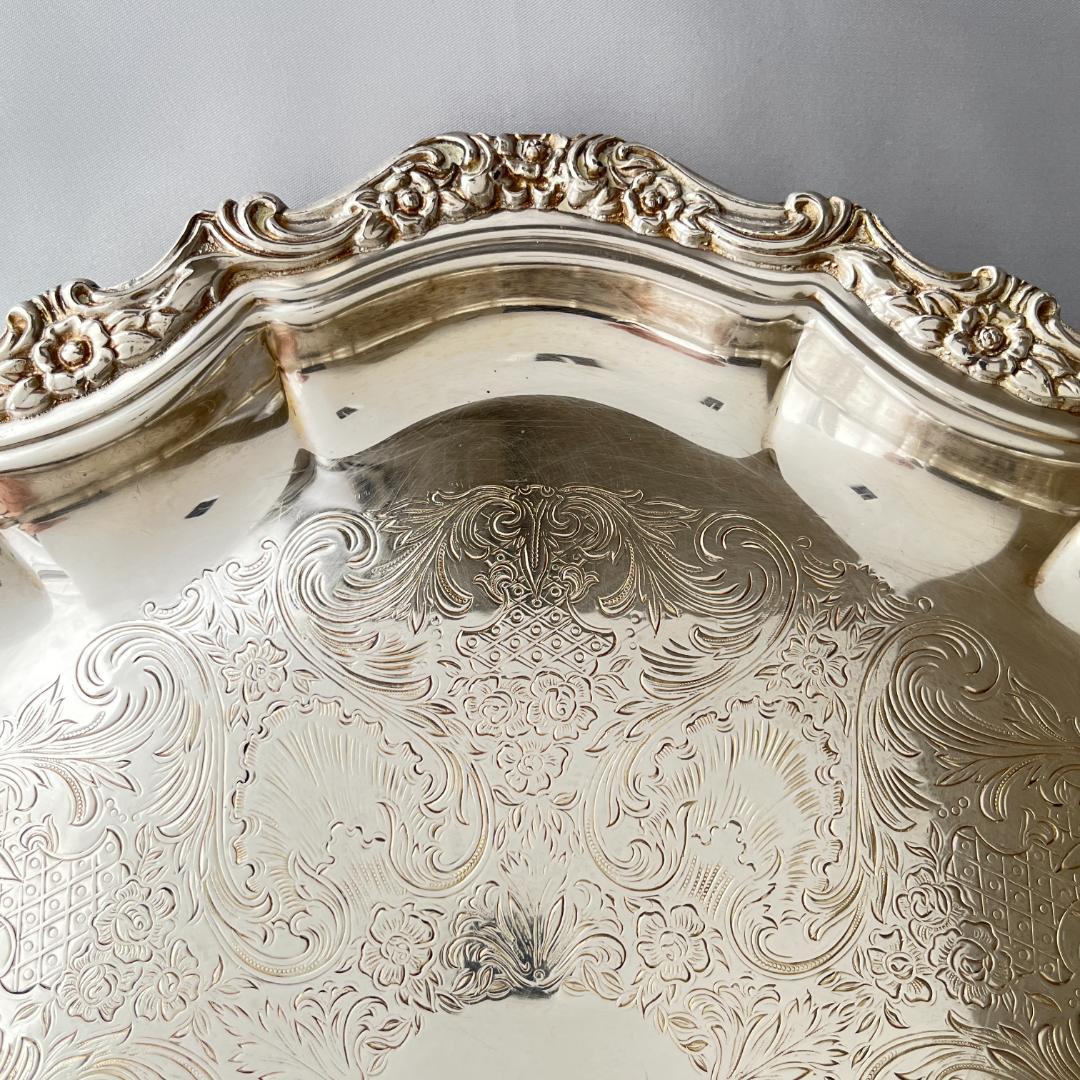 【Webster Wilcox】ギャラリートレー【シルバープレート】36cm