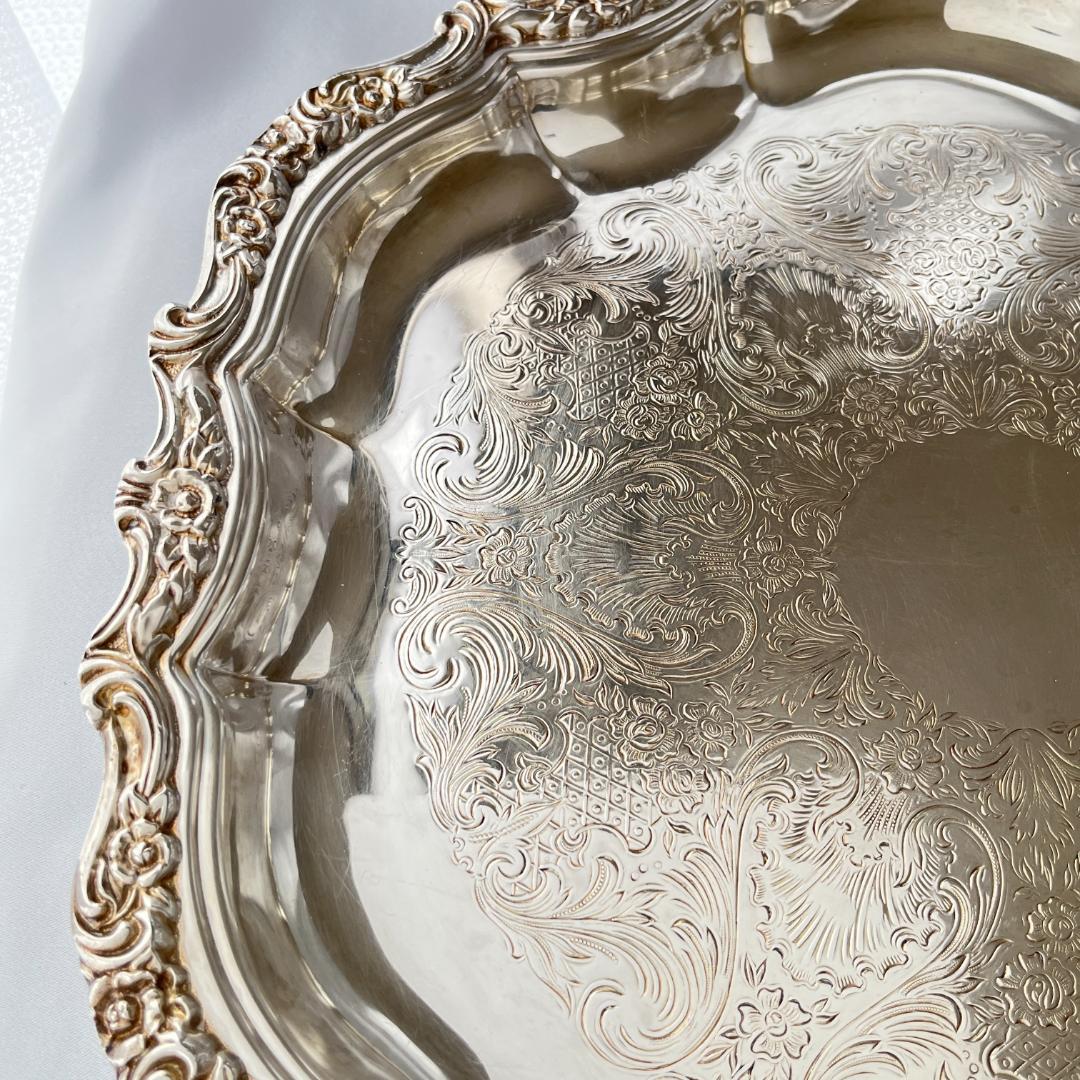 【Webster Wilcox】ギャラリートレー【シルバープレート】36cm