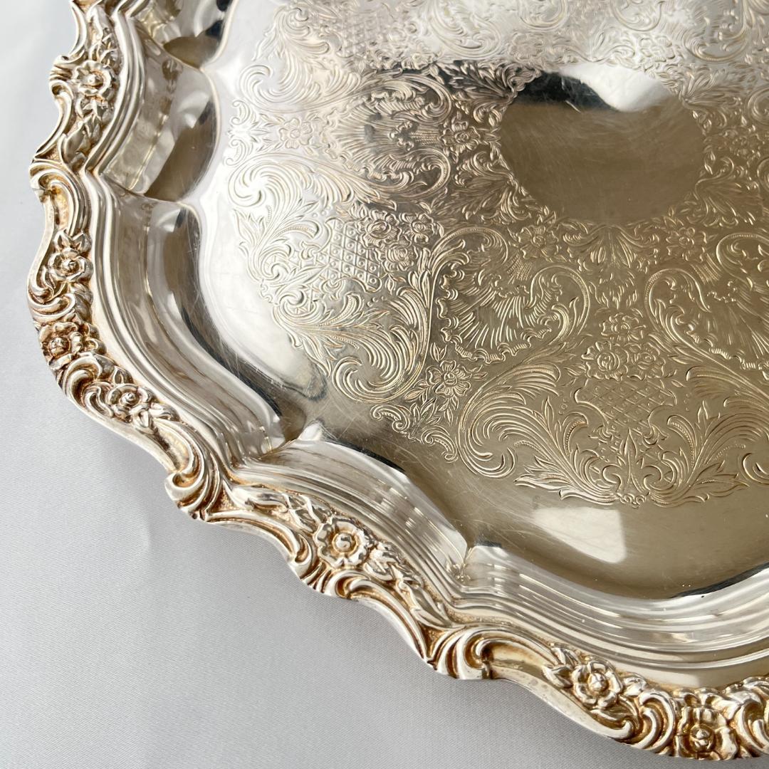 【Webster Wilcox】ギャラリートレー【シルバープレート】36cm