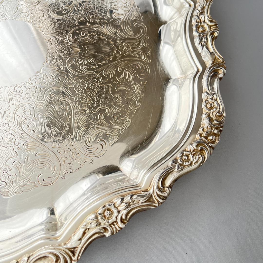 【Webster Wilcox】ギャラリートレー【シルバープレート】36cm