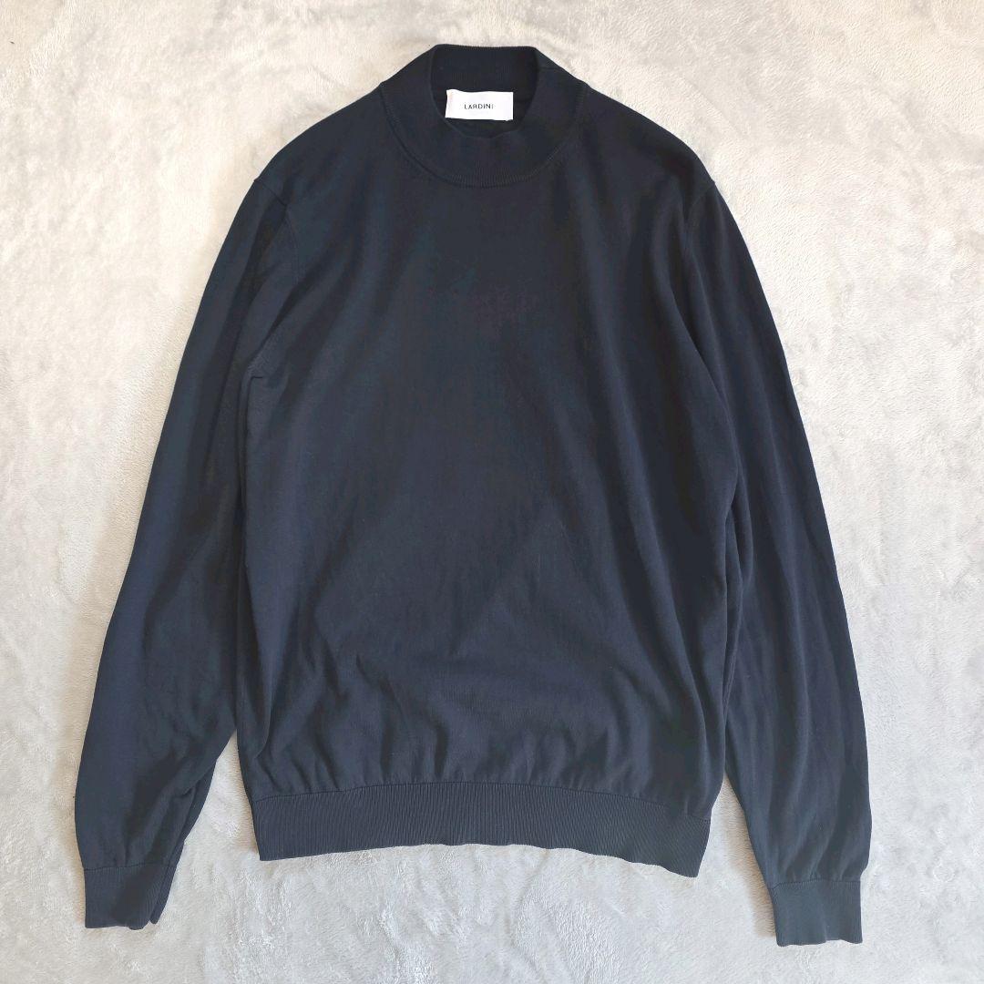 ラルディーニ コットンクレープ モックネックニット 25SS ネイビー