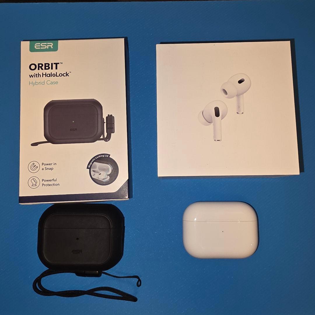 美品 AirPods Pro 第２世代（USB-C）ESRケースセット