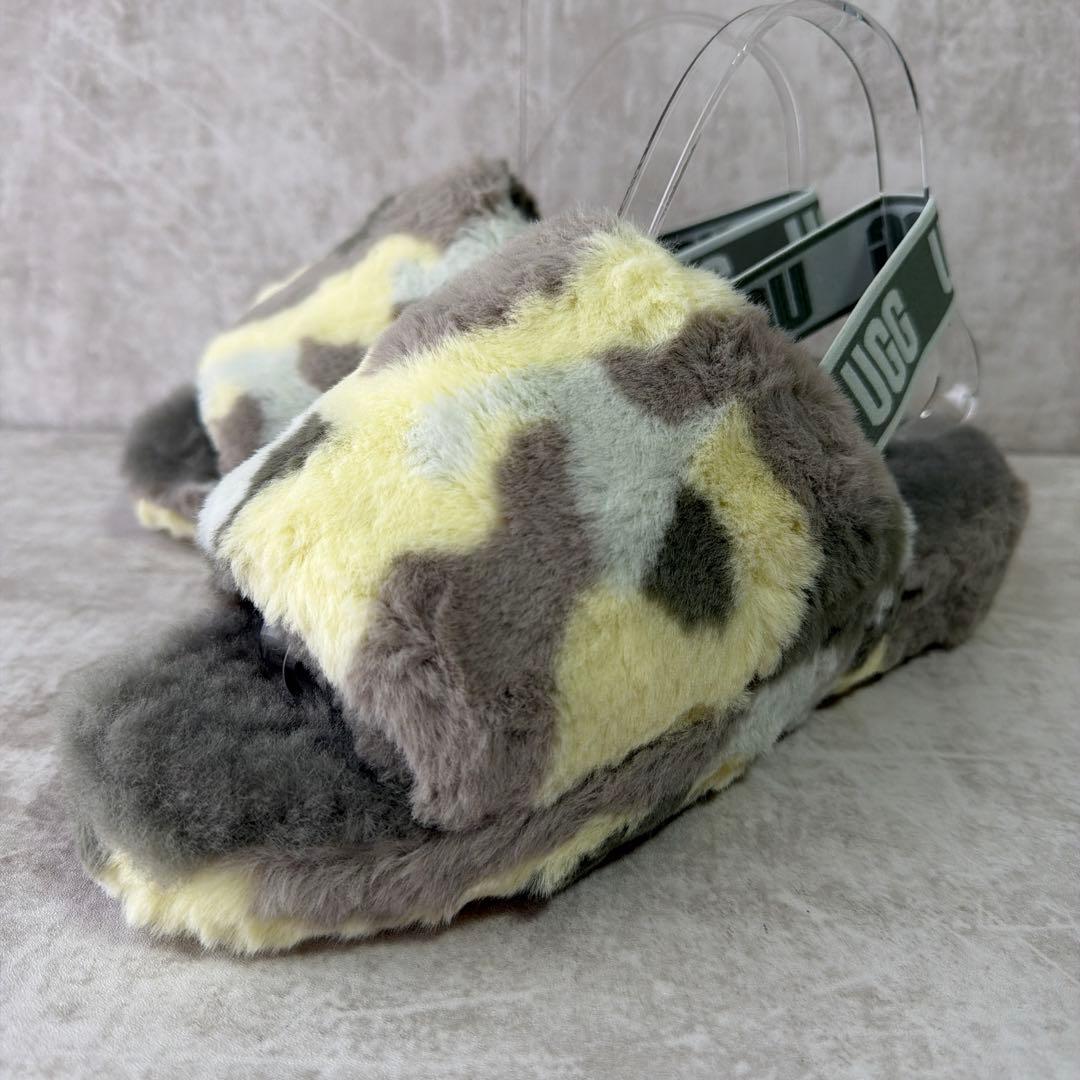 ⭐️未使用⭐️UGG アグ フラッフイヤー スライド サンダル 25cm カモフラ柄