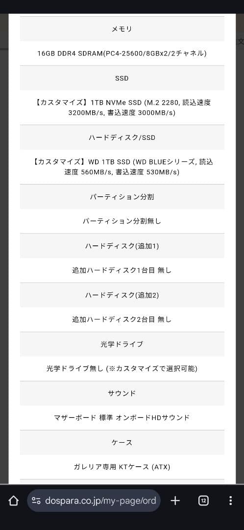 GALLERIA AXRV（2020年購入）