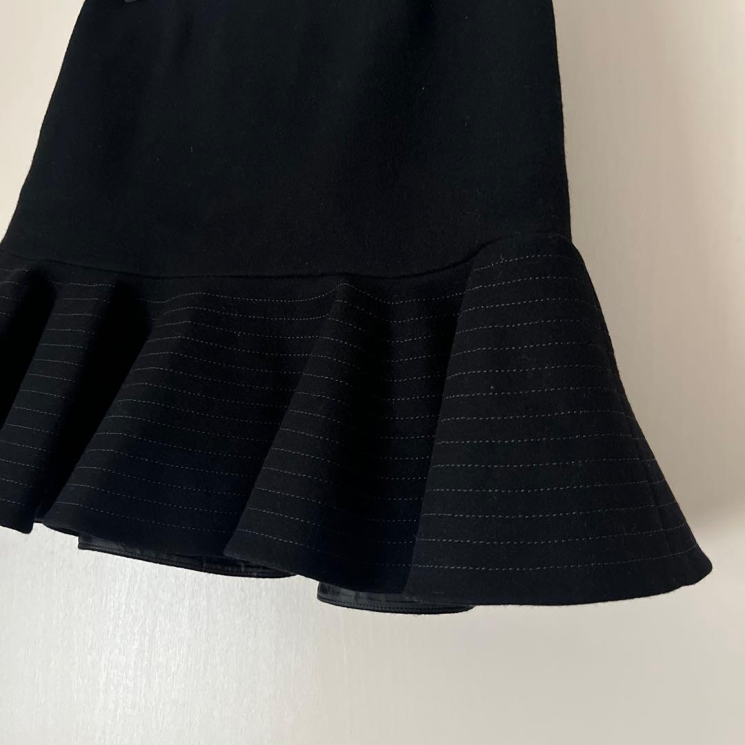 シェリエ　sheller ウールステッチフレアスカート　M