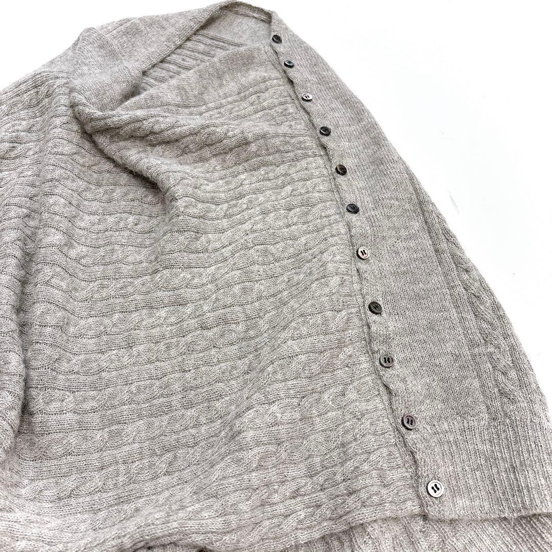 美品 23区 ケーブル編みニットポンチョ アルパカ100% グレー オンワード樫