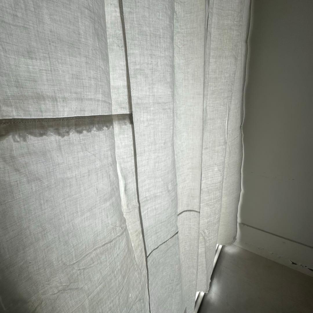 古道具/大判白磁リングの古布カーテン　幅165㎝×丈200㎝