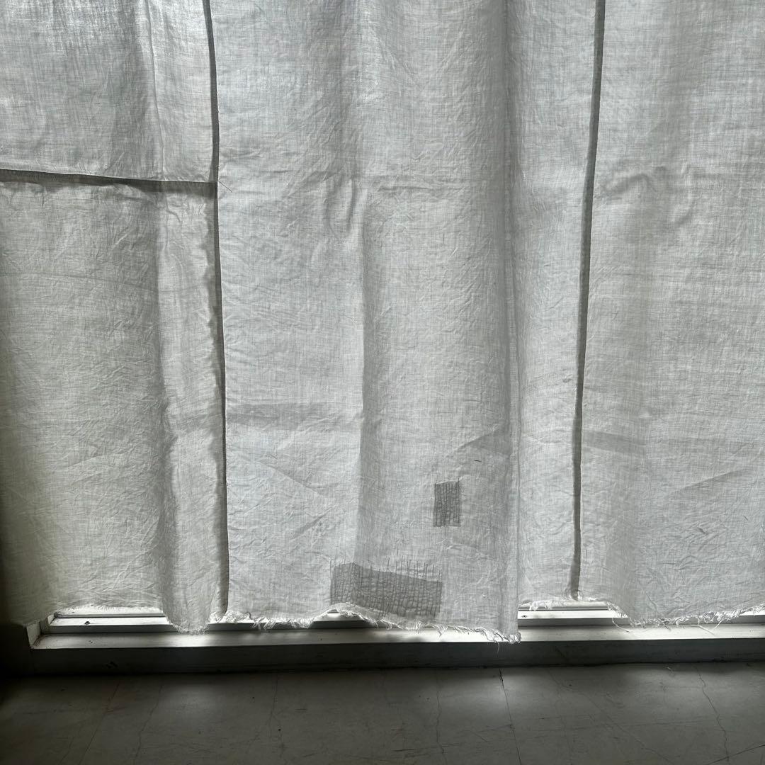 古道具/大判白磁リングの古布カーテン　幅165㎝×丈200㎝