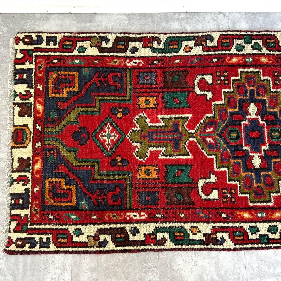 1980's 181cm×82cm 手織りラグ