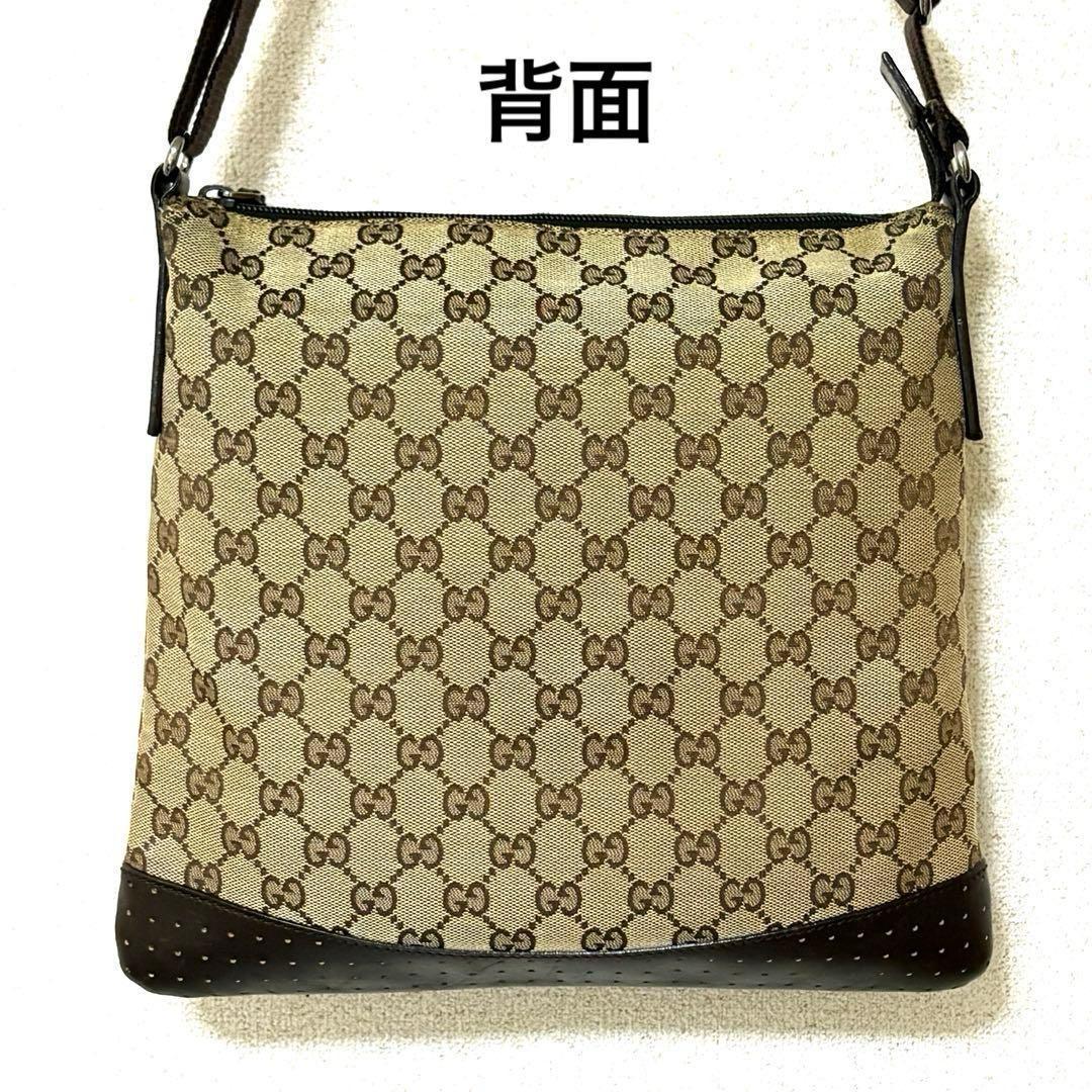 オールドグッチ GGキャンバス ショルダーバッグ ベージュブラウン ヴィンテージ