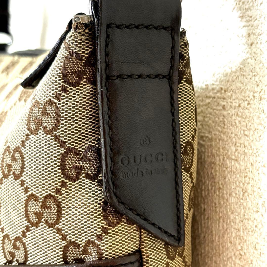 オールドグッチ GGキャンバス ショルダーバッグ ベージュブラウン ヴィンテージ