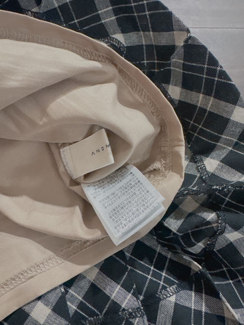 スカート andmary coco check pleats skirt BLACK S