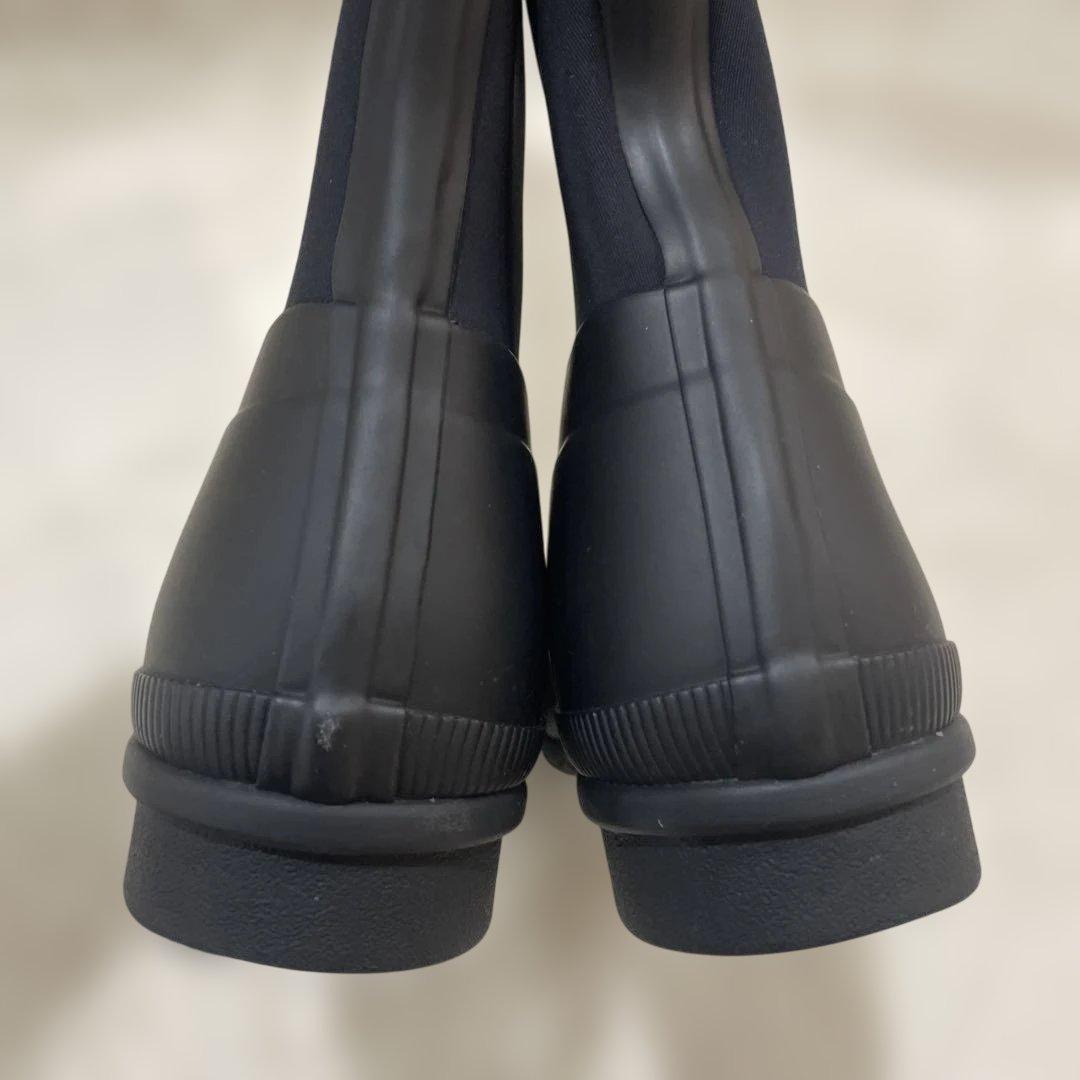 美品HUNTER ハンターレインブーツ　長靴　ブラック24.5センチUS8