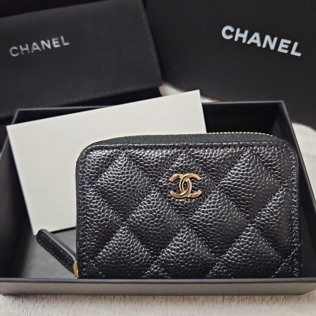 直営店購入 新品未使用シャネル クラシック ジップ パース ゴールド金具