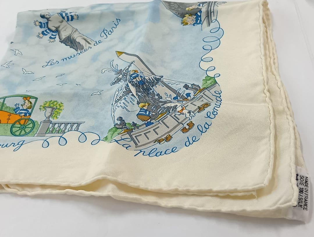 230 HERMES エルメス カレ45 いたずら三つ子