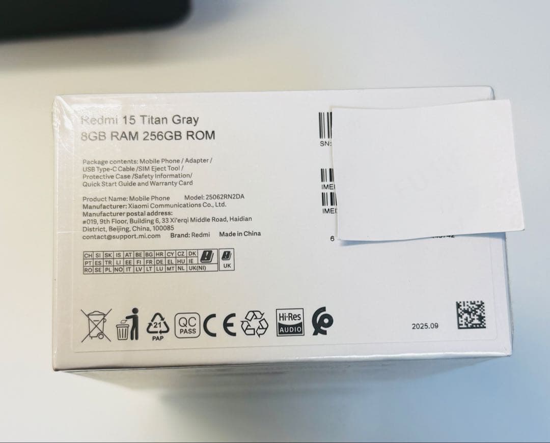 ⭐新品未開封⭐Redmi 15 16g/256g SIMフリー グローバル版