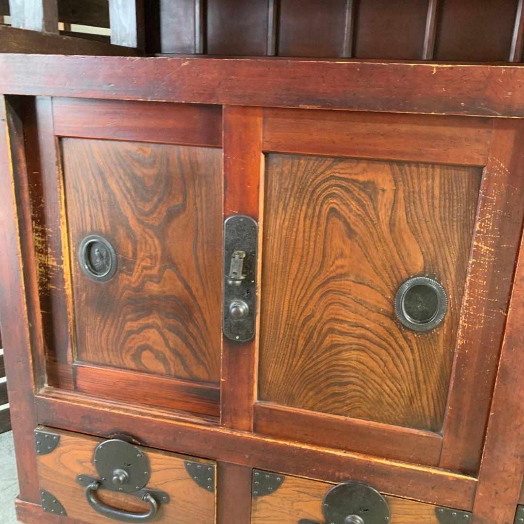 I489\" 引き取り限定 現状品 昭和レトロ 茶箪笥 飾り棚 アンティーク