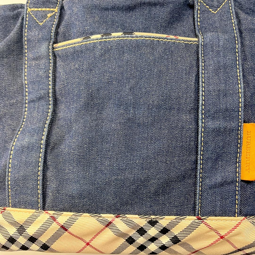 ちょろ覚専用【美品】バーバリー デニム×ノバチェック トートバッグ Burbe