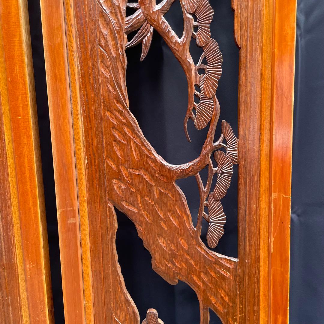 【送料込‼︎土日発送】欄間　2枚セット　レトロ　昭和　和室　手彫り