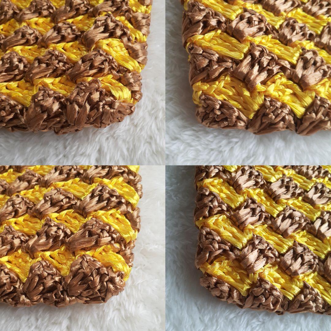 ⭐PRADA⭐　美品　プラダ　ラフィアクロケット　クラッチバッグ