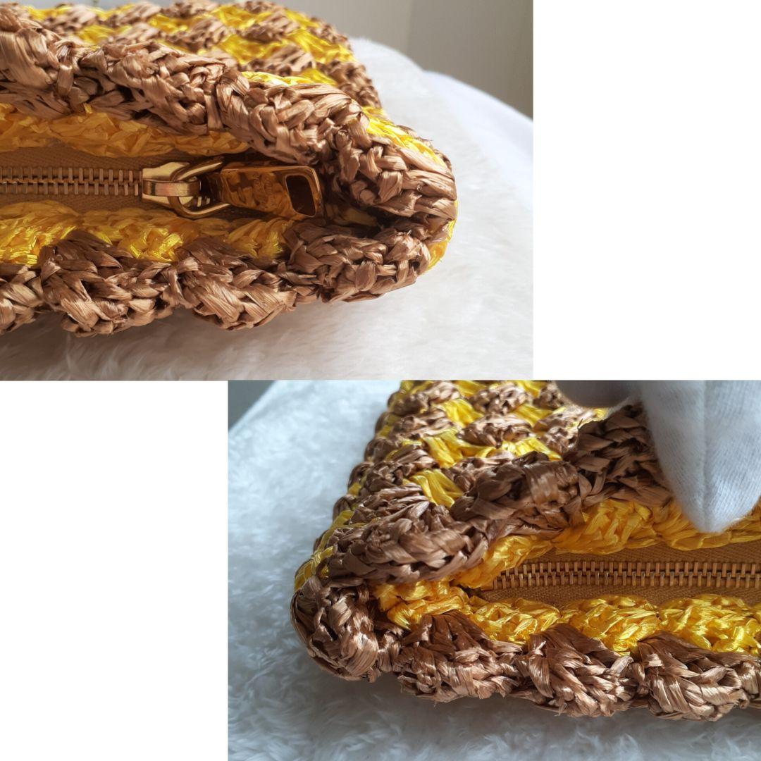 ⭐PRADA⭐　美品　プラダ　ラフィアクロケット　クラッチバッグ