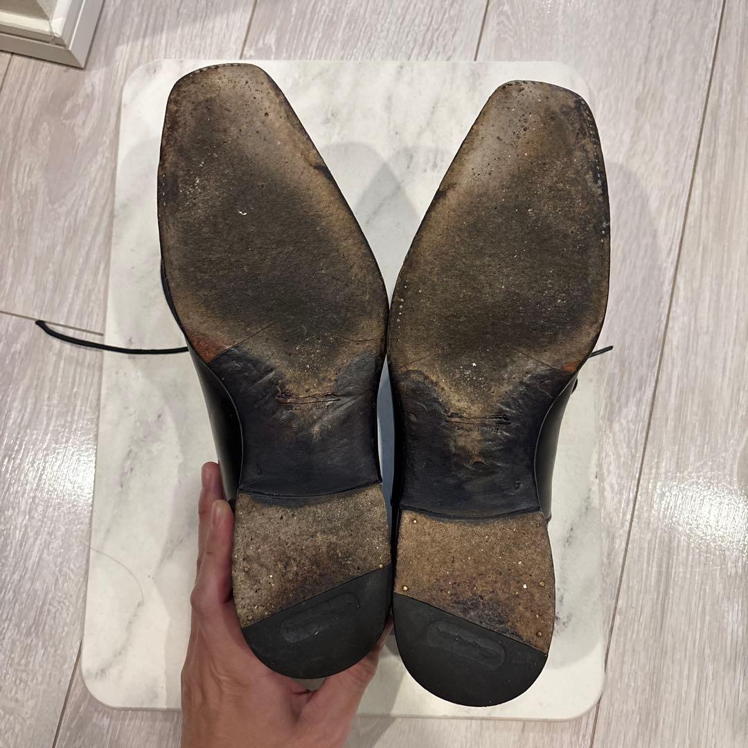 Santoni ブラック レザー ドレスシューズ