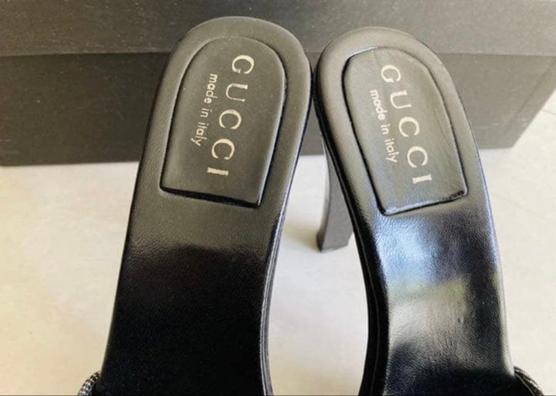 RT-183718 　GUCCI ヒール　ミュール ブラック