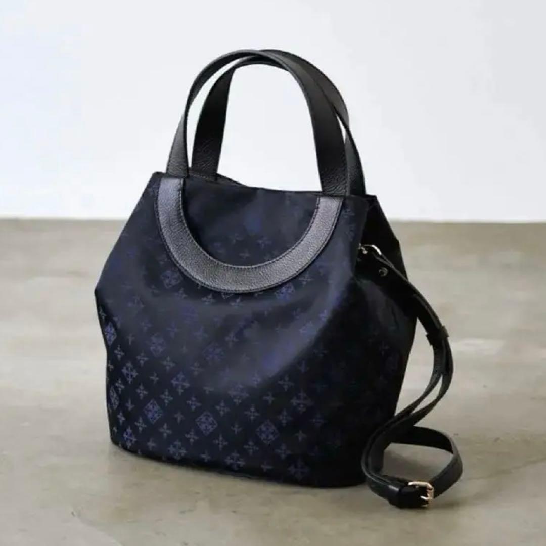 くぅ russet ナイロンジャガード2wayミニトートバッグ ショルダー