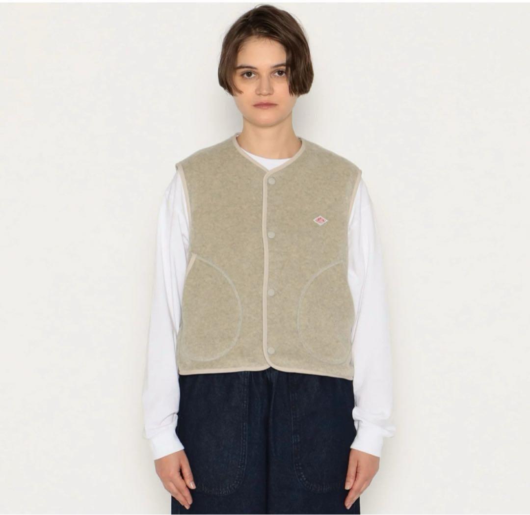 DANTON/ダントン　フリースカラーレスベスト　WOMEN マーブル38