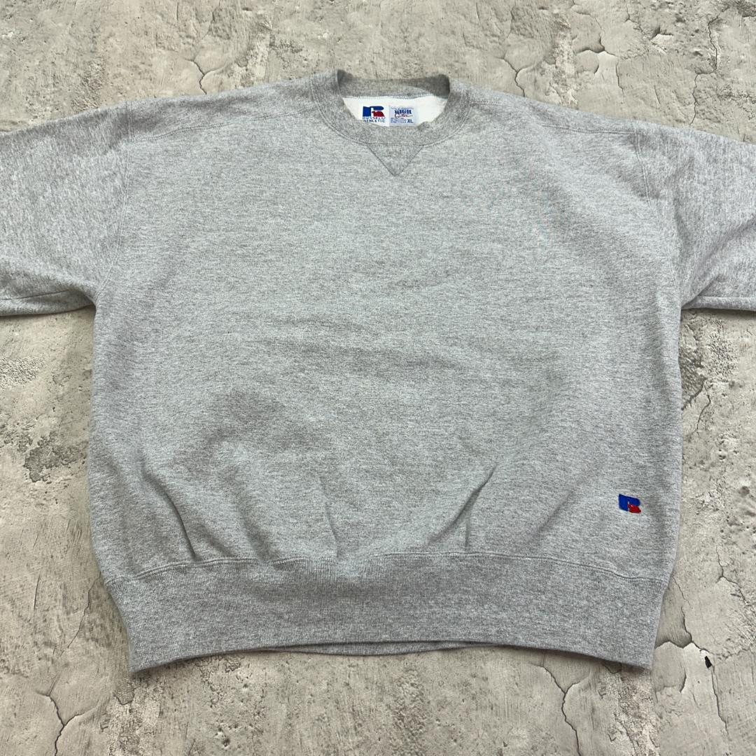 R*e様 ラッセルアスレチック　前V　ブランク　ソリッド　スウェット　古着　グレ