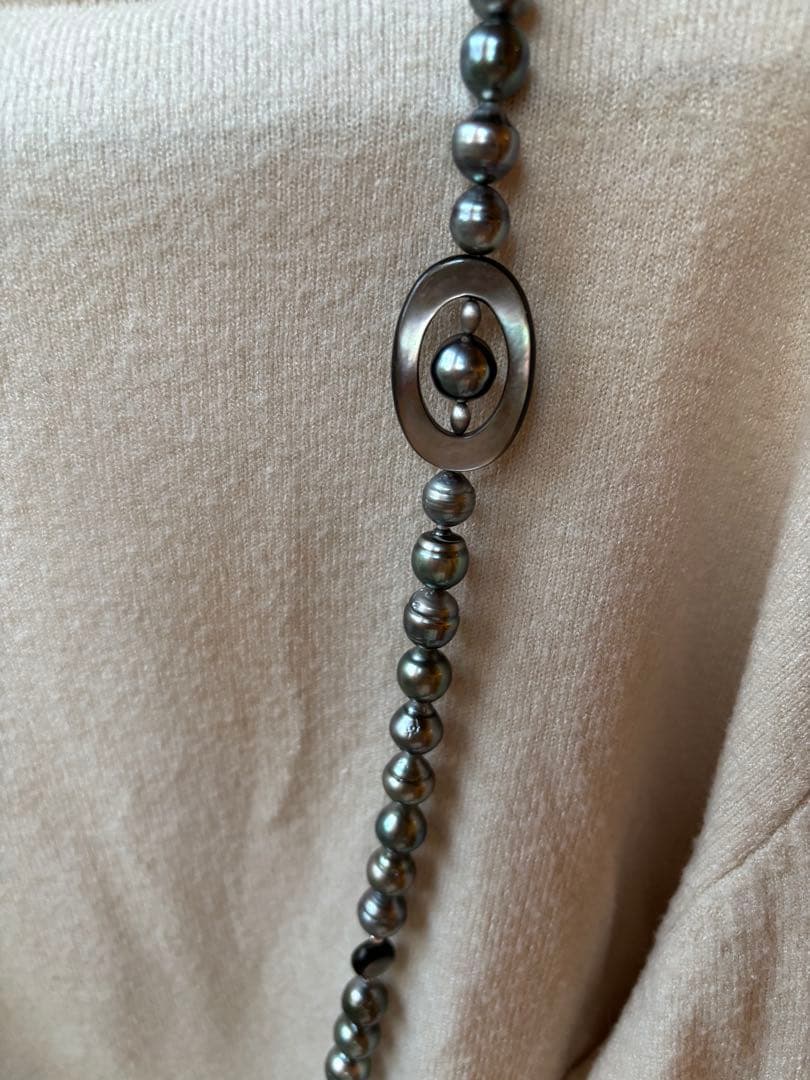 黒蝶ロングネックレス　約90cm